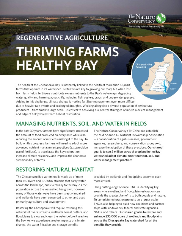 Cover of the Regenerative Agriculture info brochure.