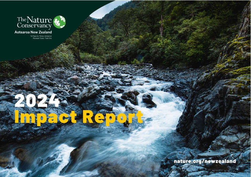 Cover of the 2024 TNC in New Zealand impact report.