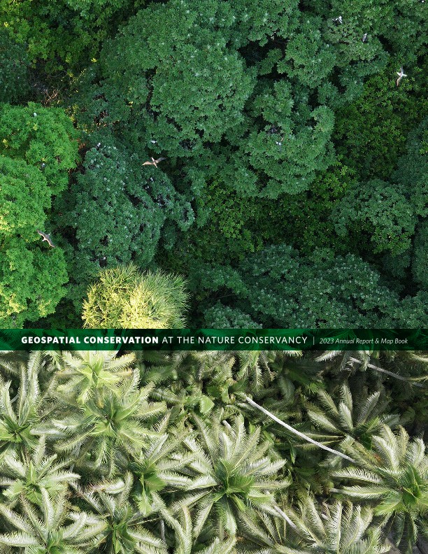 Cover of the Geospatial Conservation Annual Report.