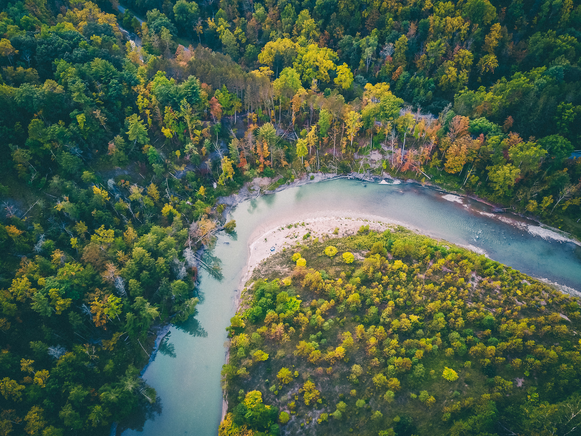 Aerial view of Zoar Valley in New York.