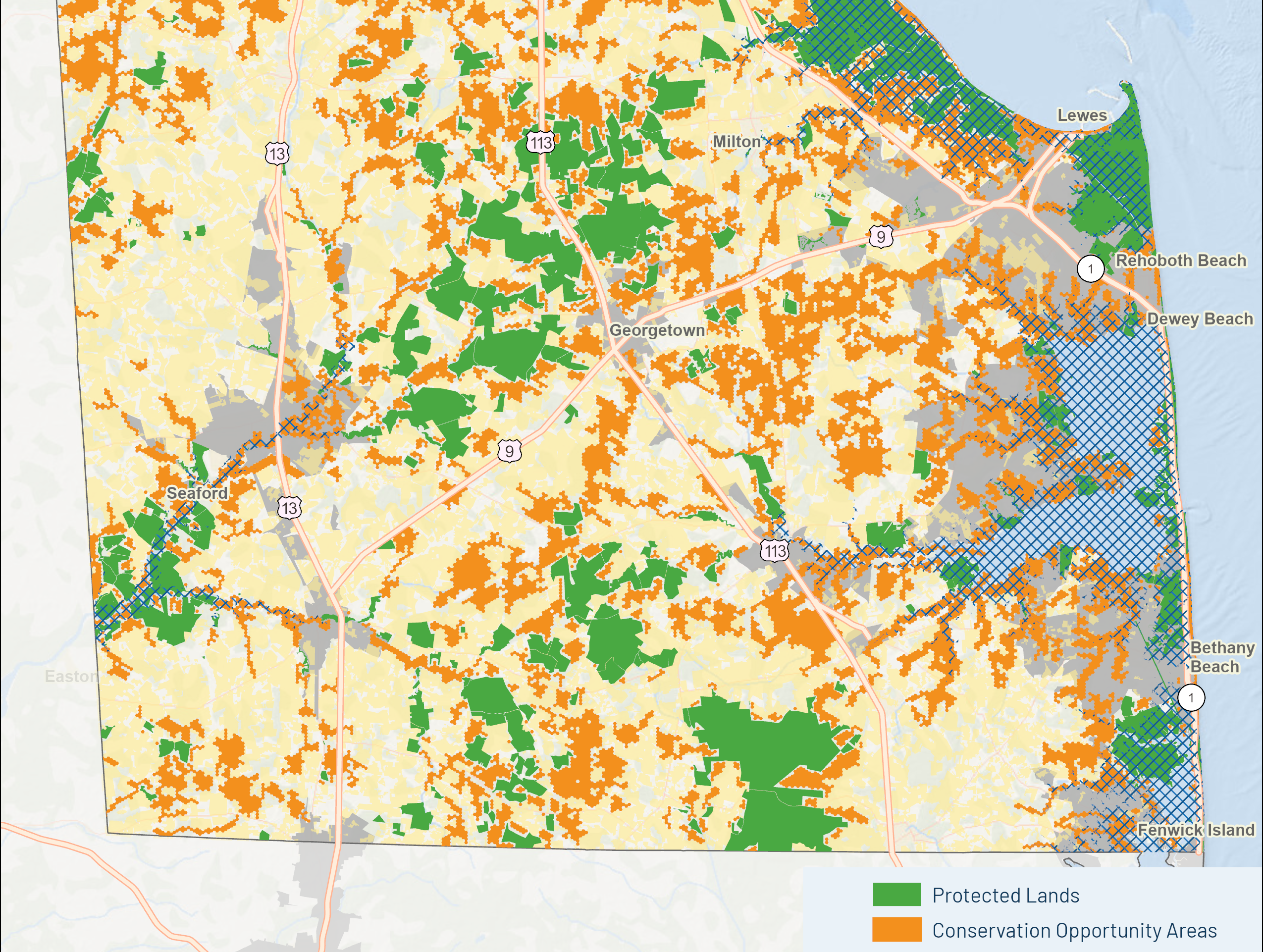 A map of lower Delaware.