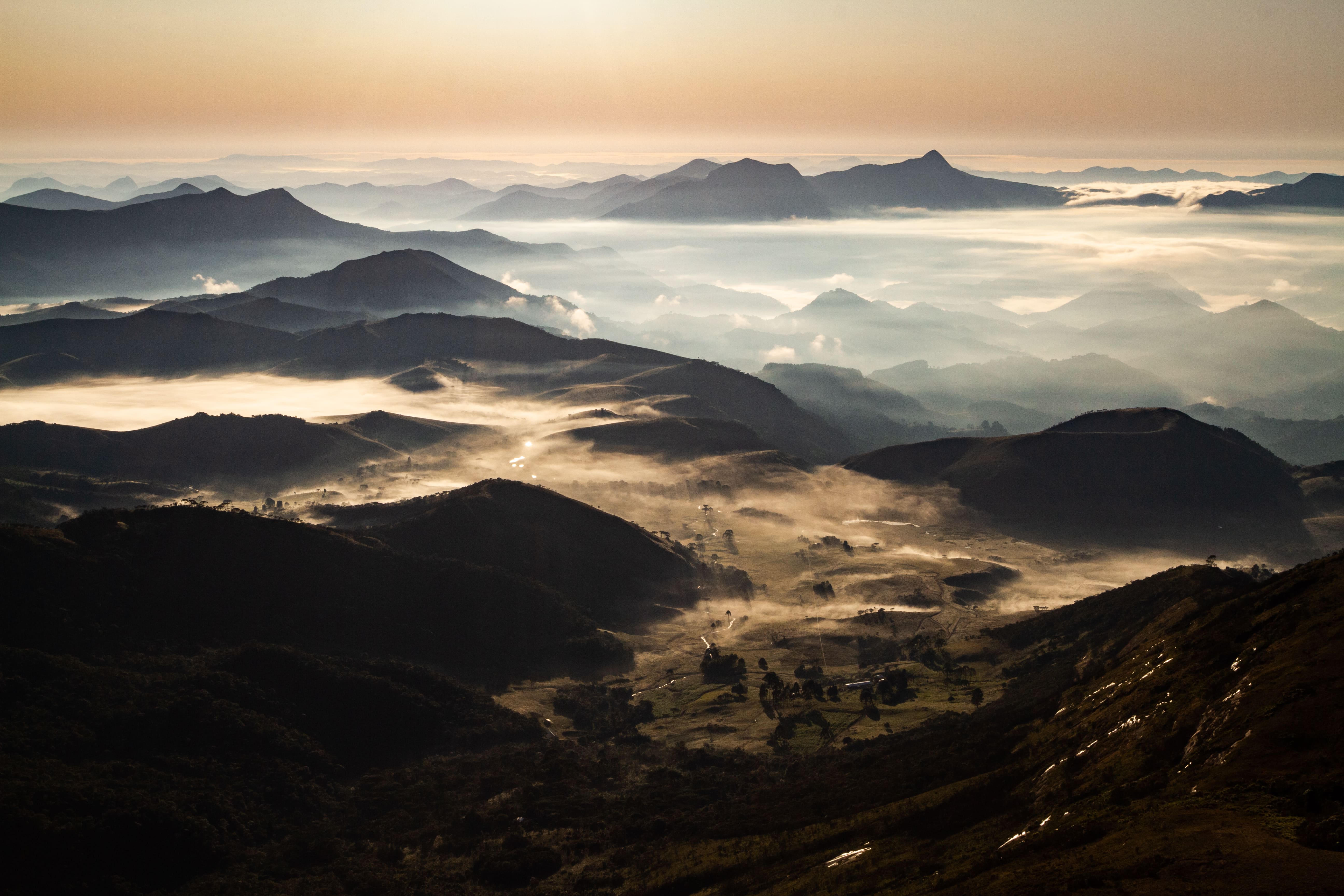 Aerial view of Mantiqueira Mountains.