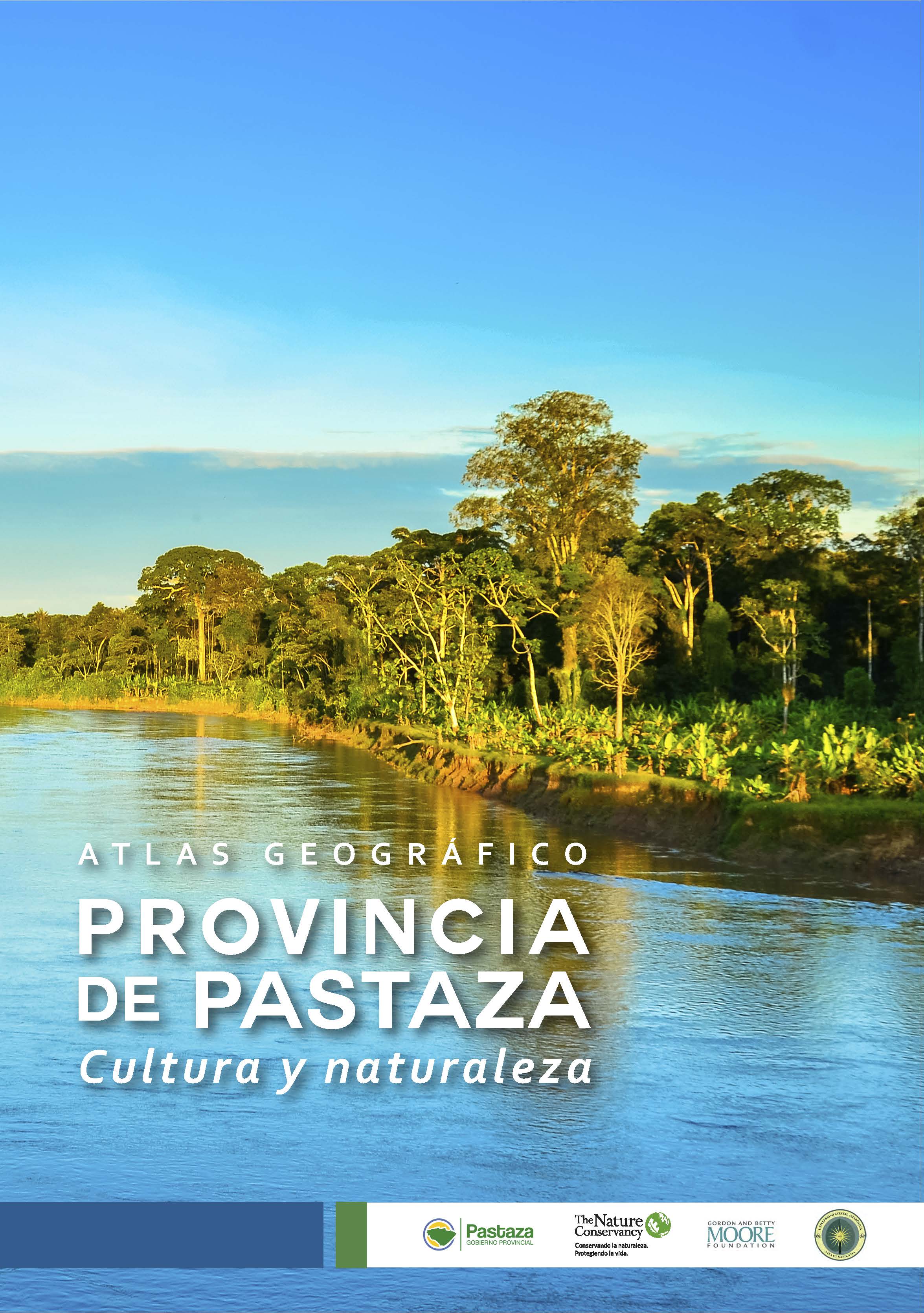 Cover of an Atlas that shows the Amazon forest in the early morning.
