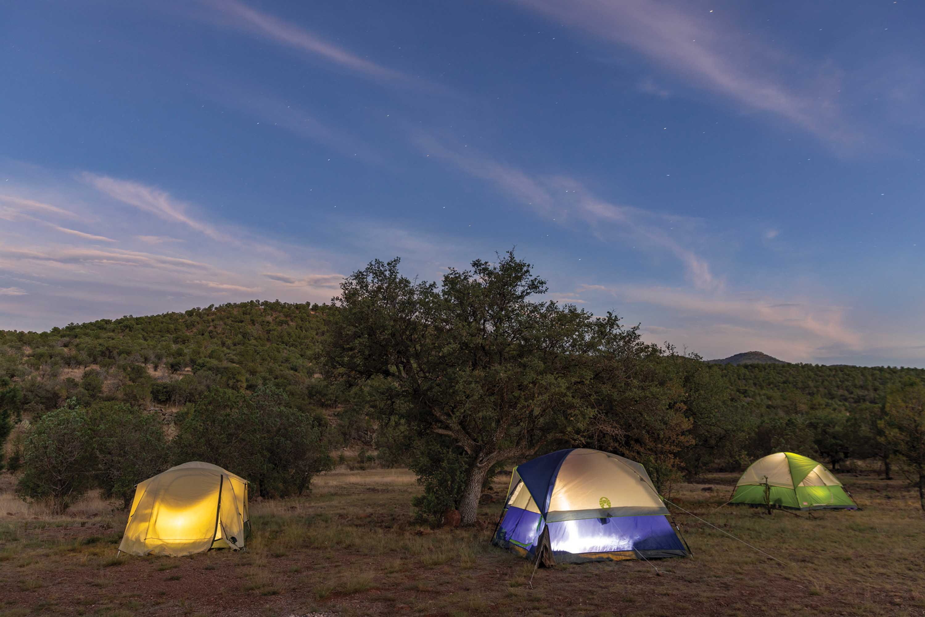 Tents outside