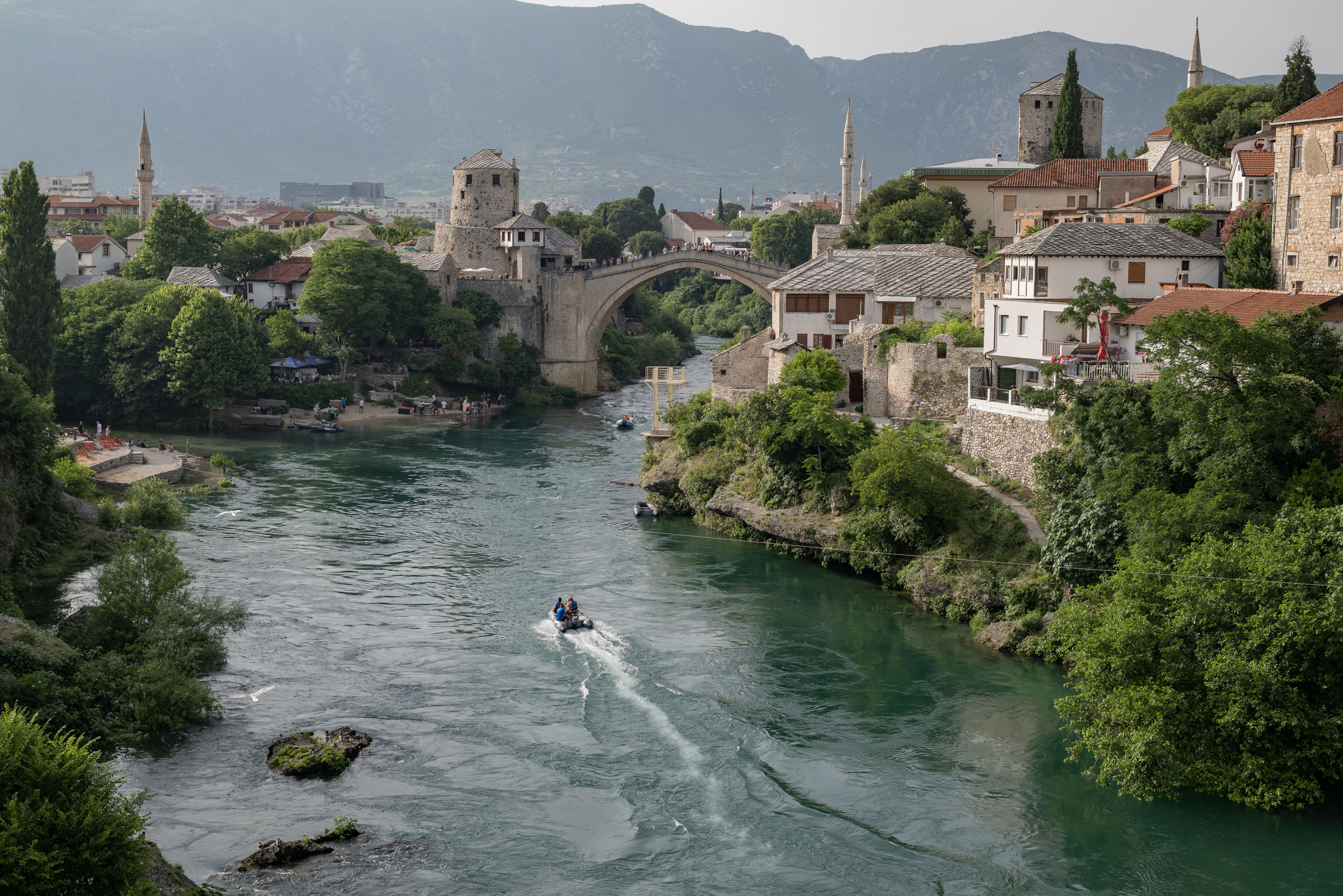 View of Neretva River from a bridge.