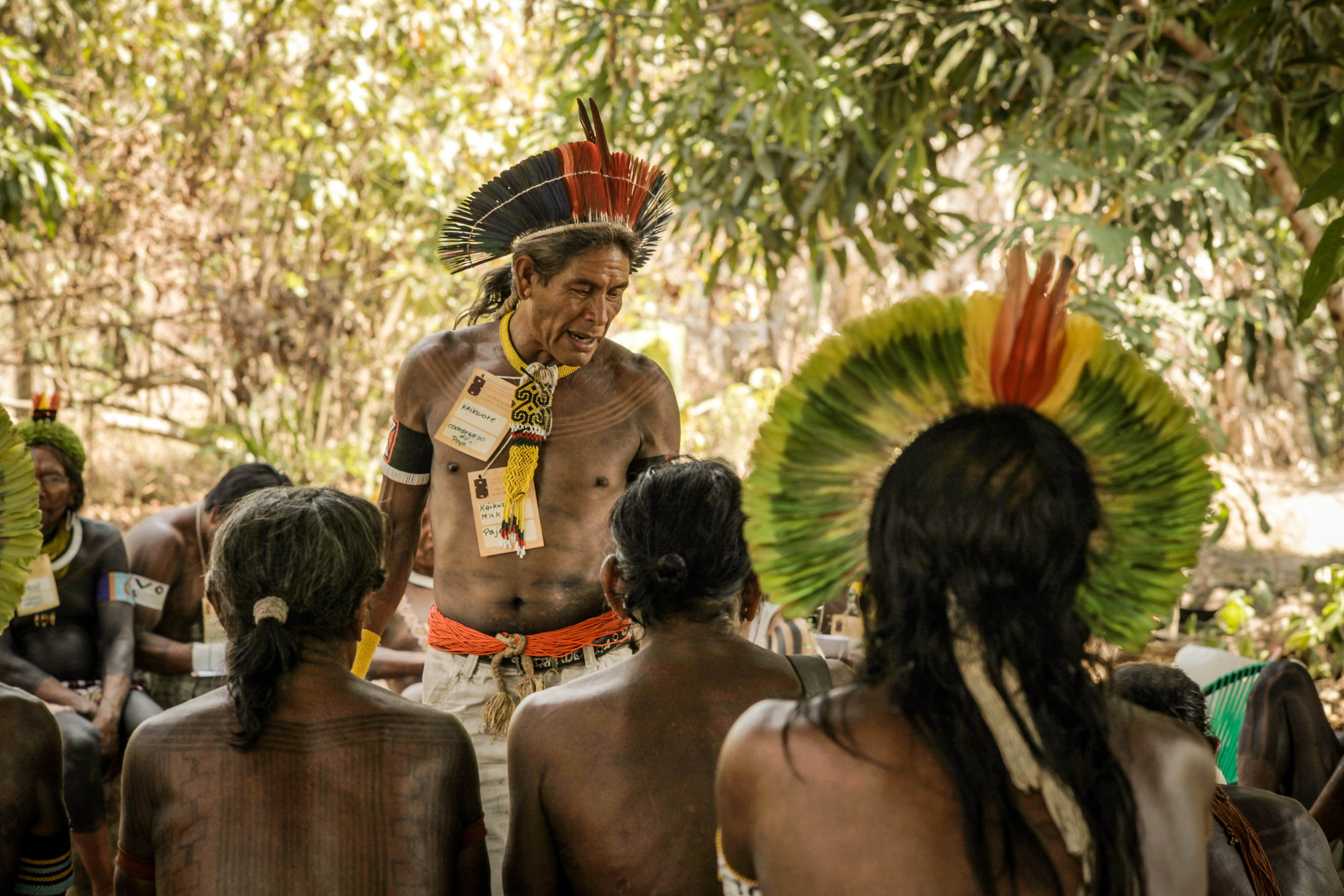Indigenous People at the Kokraimoro village, in São Félix do Xingu, on the Brazilian Amazon.   